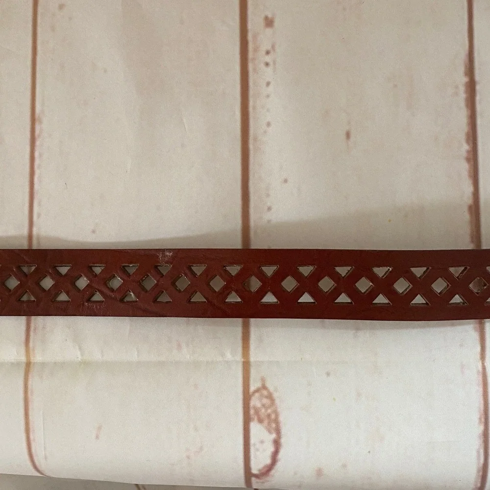 Rolling Stones Belt Brown Leather Oil Tanned Top Grain Cowhide USA Made Sz 34 36